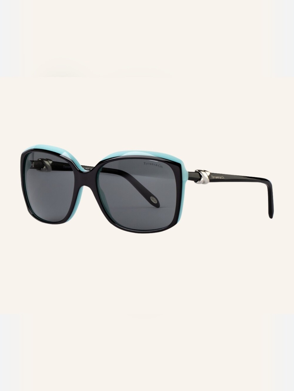 NEW Tiffany & Co. Women's Black and Tiffany Blue Two-Tone Sunglasses